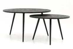 Robyn, Salontafel, Teruggewonnen Teak, Rond, Set Van 2