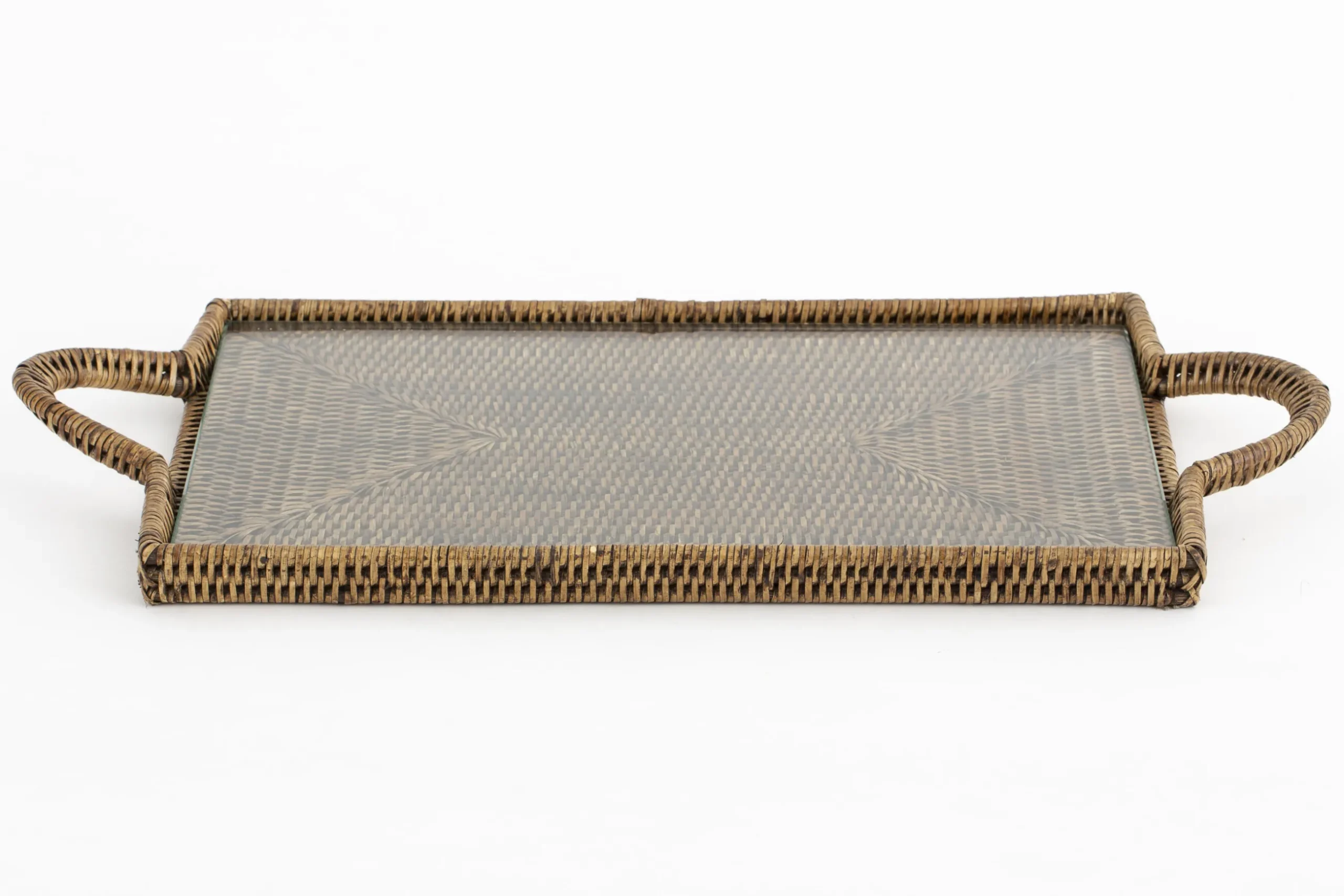 Togo, Dienblad, Rechthoekig, Met Glas, Riet