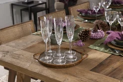 Togo, Dienblad, Rond, Met Glas, Riet