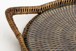 Togo, Dienblad, Rond, Met Glas, Riet