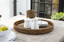 Togo, Dienblad, Rond, Riet, 48Cm