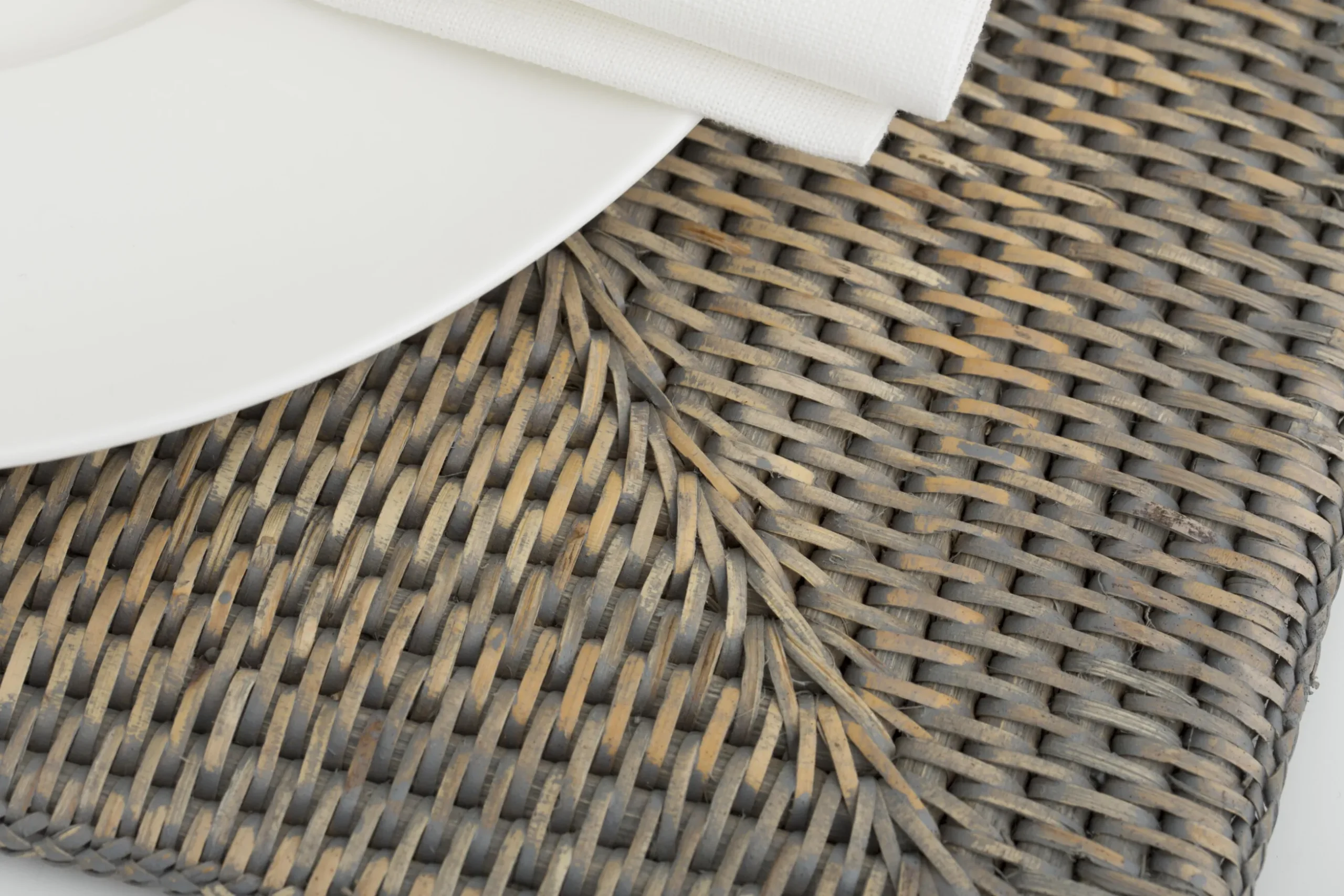 Togo, Placemat, Riet, Grijs, Rechthoekig