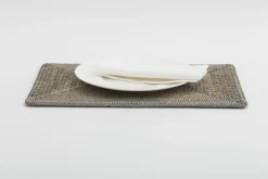Togo, Placemat, Riet, Grijs, Rechthoekig