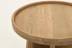 Zilver, Bijzettafel, Verweerd Eiken, Rond