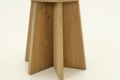 Zilver, Bijzettafel, Verweerd Eiken, Rond